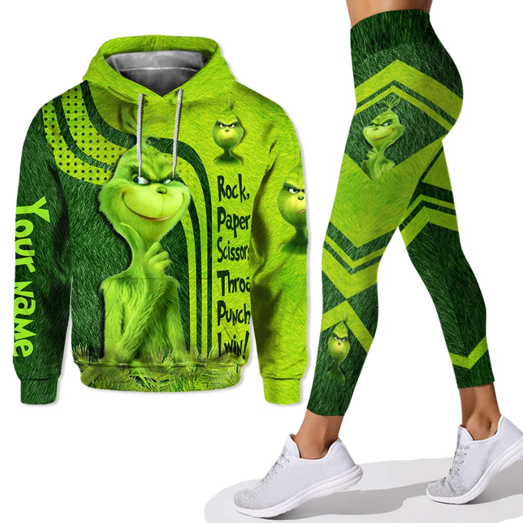 Pierre Feuille Ciseaux Coup de poing à la gorge Je gagne - Sweat à capuche et legging personnalisés