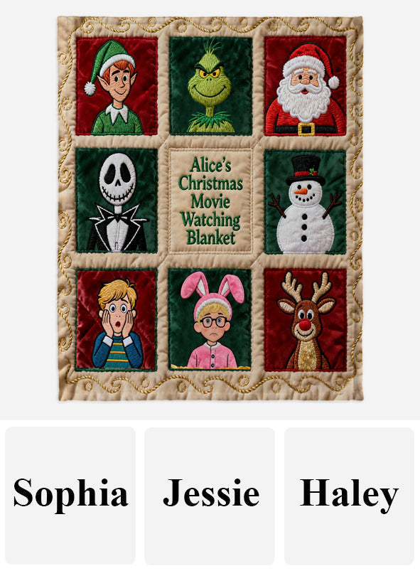 Christmas Movie Watching Blanket - Personalized Blanket