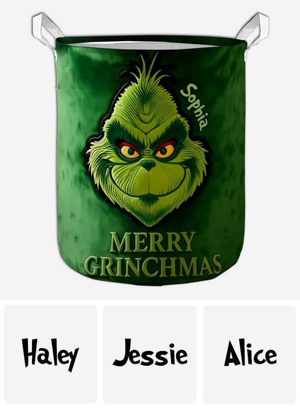 Merry Grinchmas - Personalized Stole Christmas Storage Basket