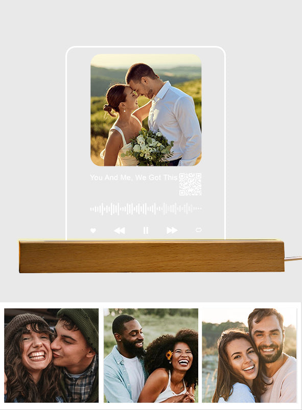 Créez votre propre chanson de couple - Veilleuse LED personnalisée pour couple