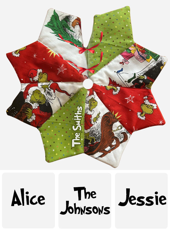 Green Mischief Christmas - Jupe de sapin personnalisée en forme d'étole de Noël