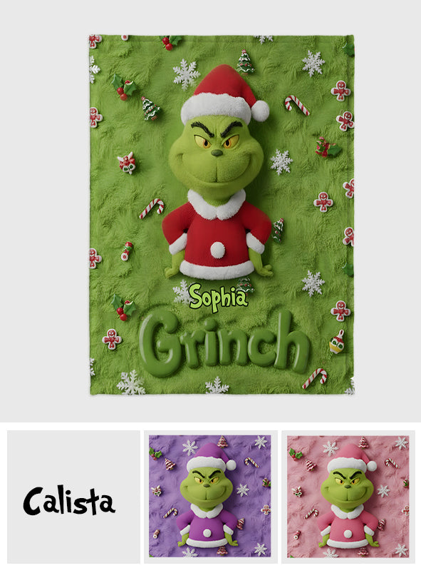 Fröhliche Grinchmas - Personalisierte Stola-Weihnachtsdecke