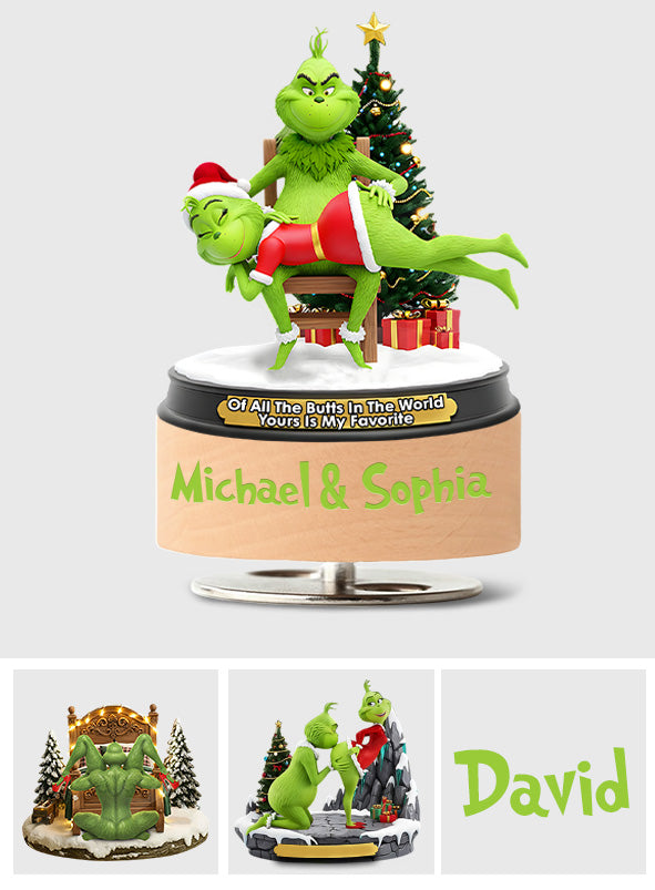 Grinchmas couple - Personalized Stole Christmas Rotating Music Plaque