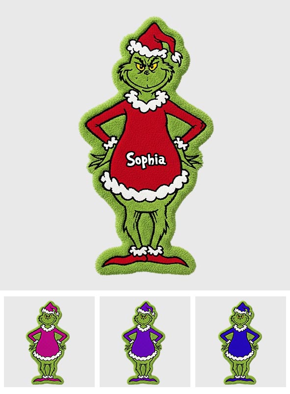 Joyeux Grinchmas - Étole de Noël personnalisée Tapis touffeté antidérapant