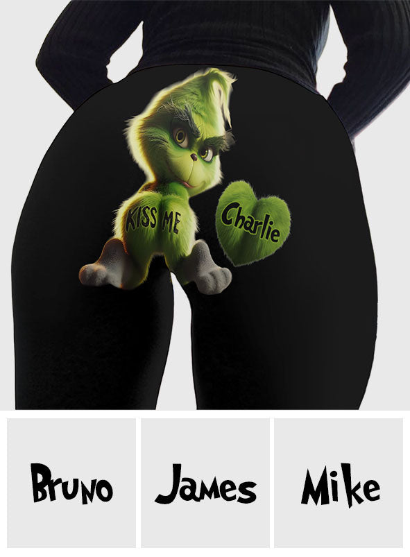 Kiss Me Monster - Personalisierte Stola-Weihnachtsleggings