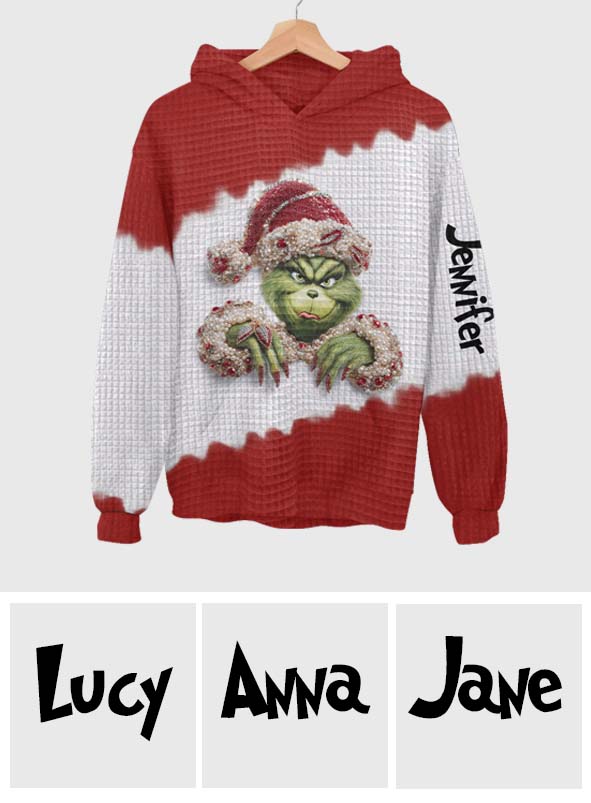 Stink Stank Stunk - Personalisierter Stola-Weihnachtswaffel-Hoodie