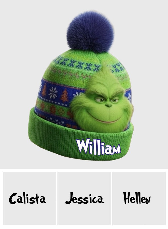 Noël Green Monster - Bonnet de Noël personnalisé avec étole