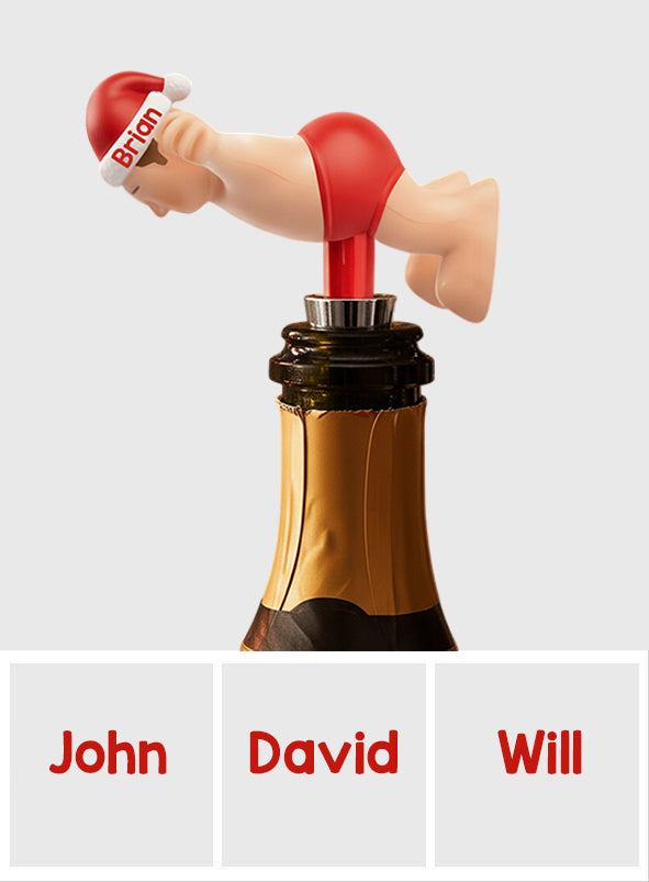 Freches Weihnachten – Das perfekte Weihnachtsgeschenk für ihn – Personalisierter Flaschenverschluss in Stolaform