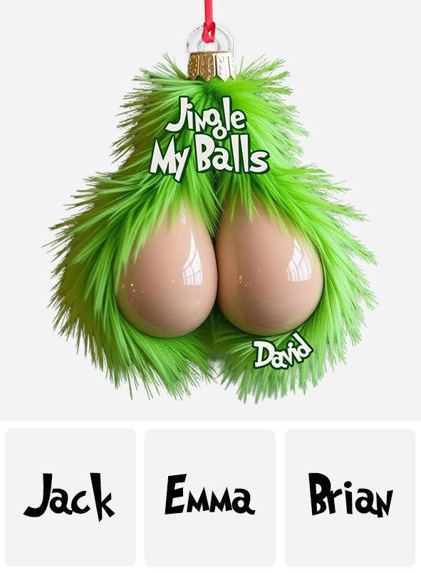Hairy Green Balls - Personalized Stole Christmas Ornament