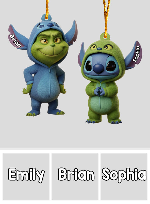 Fröhliche Weihnachten, Freunde in Blau und Grün – personalisierte Stola als Weihnachtsschmuck