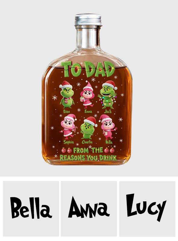 De Reasons You Drink - Bouteille de vin personnalisée « Étole de Noël »