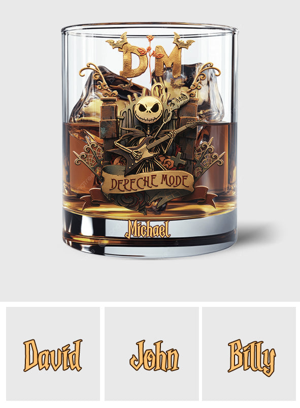 Halloween Jack Skellington Depeche Mode - Personalized King of Rock and Roll Whiskey Glass