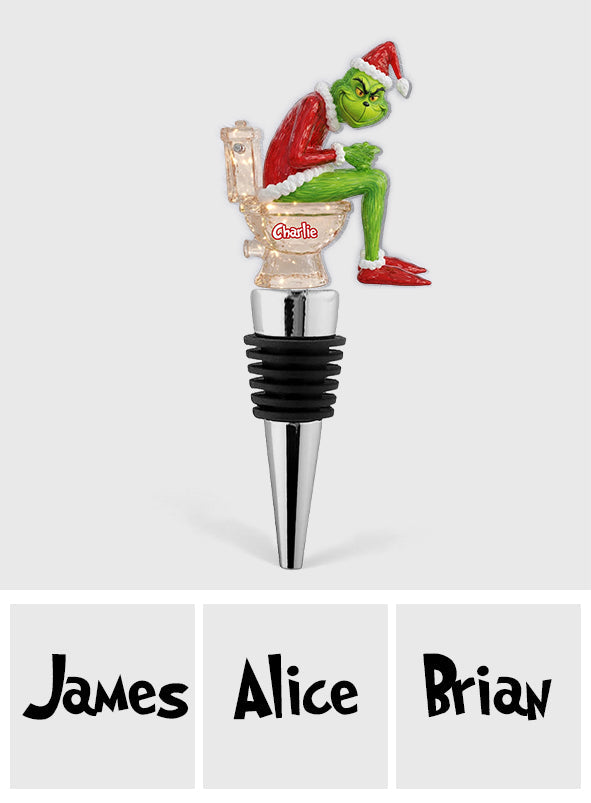 Grinchmas Pooping - Personalized Stole Christmas Bottle Stopper