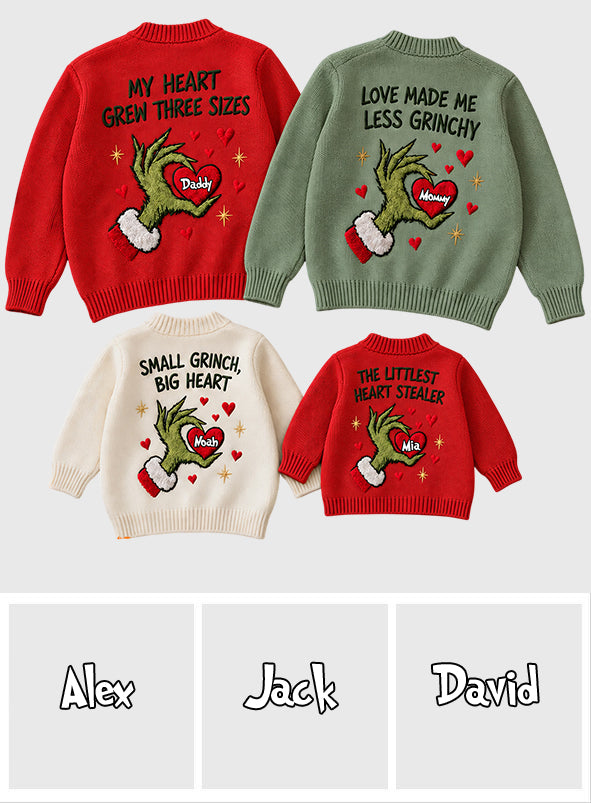 Hearts Growing Together - Personalized Stole Christmas Cardigan Sweater