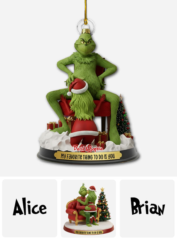 Funny Monster Couple - Personalized Couple Ornament