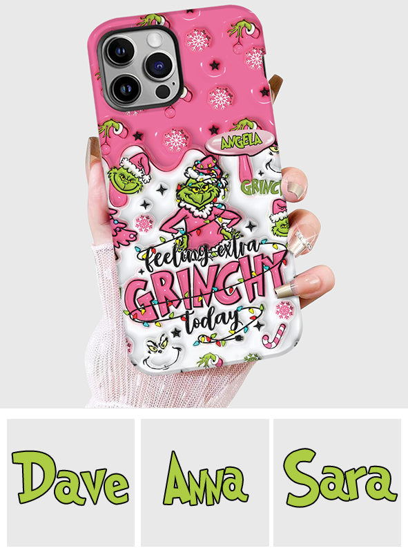 Aujourd'hui, c'est le Grinch ! - Coque de téléphone personnalisée avec imprimé intégral « Fou de Noël »
