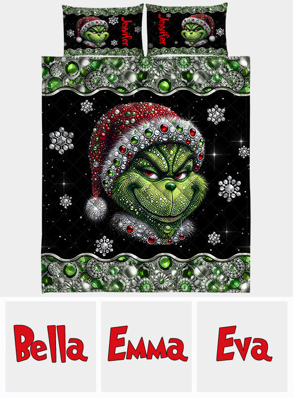 Merry Grinchmas - Personalized Stole Christmas Quilt Set