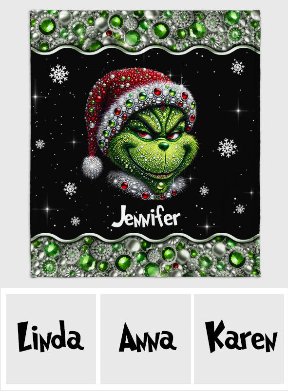 Fröhliche Grinchmas - Personalisierte Stola-Weihnachtsdecke