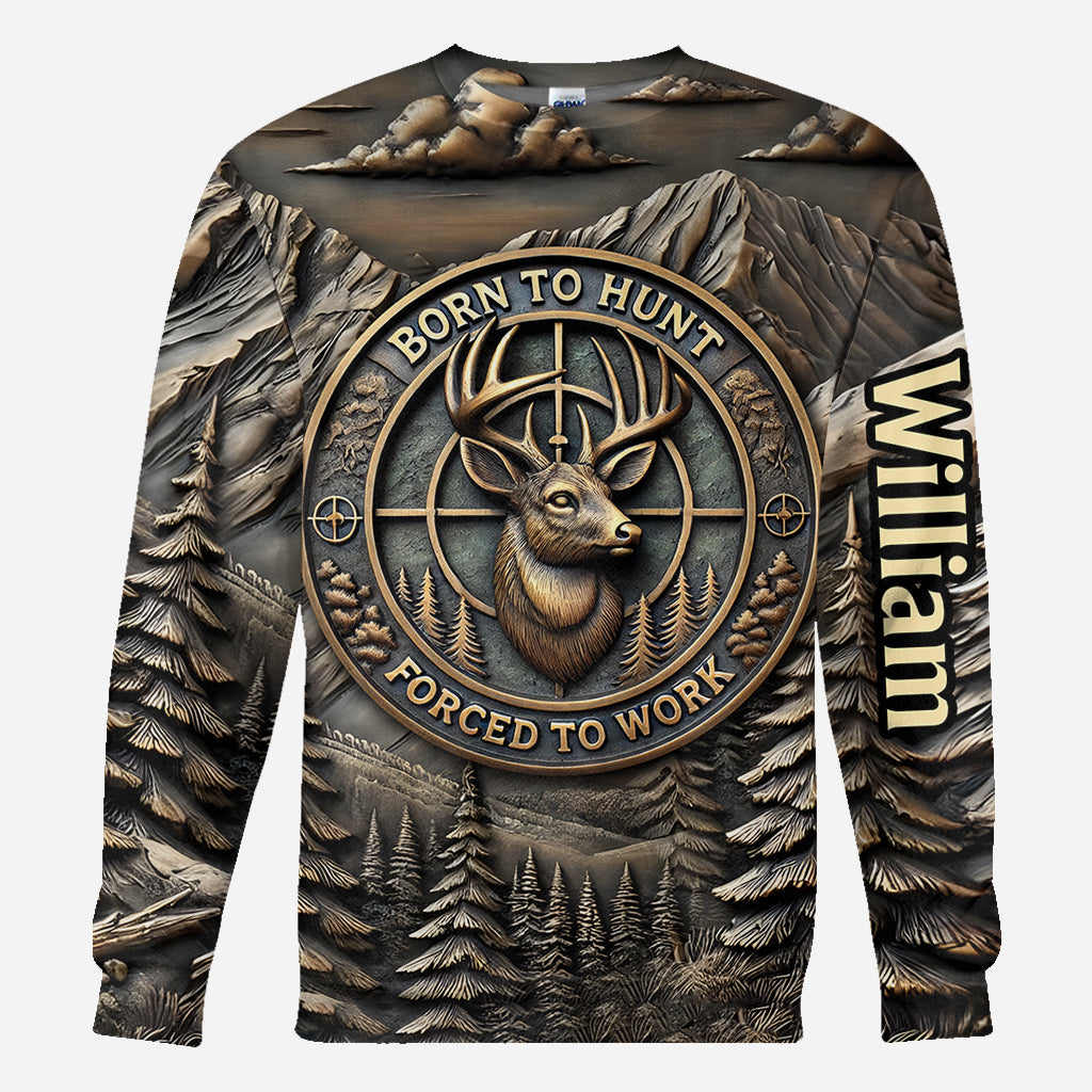 Zum Jagen geboren, zum Arbeiten gezwungen – personalisiertes Jagd-T-Shirt