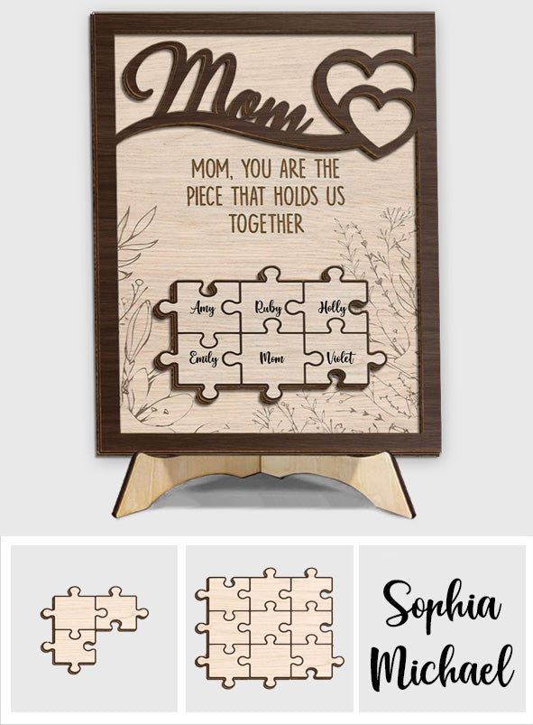 Tu es notre pilier - Plaque en bois personnalisée pour maman (2 couches)