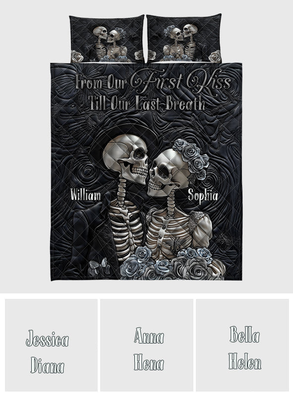 Bis dass der Tod uns scheidet – Personalisierte Totenkopf-Bettwäschegarnitur