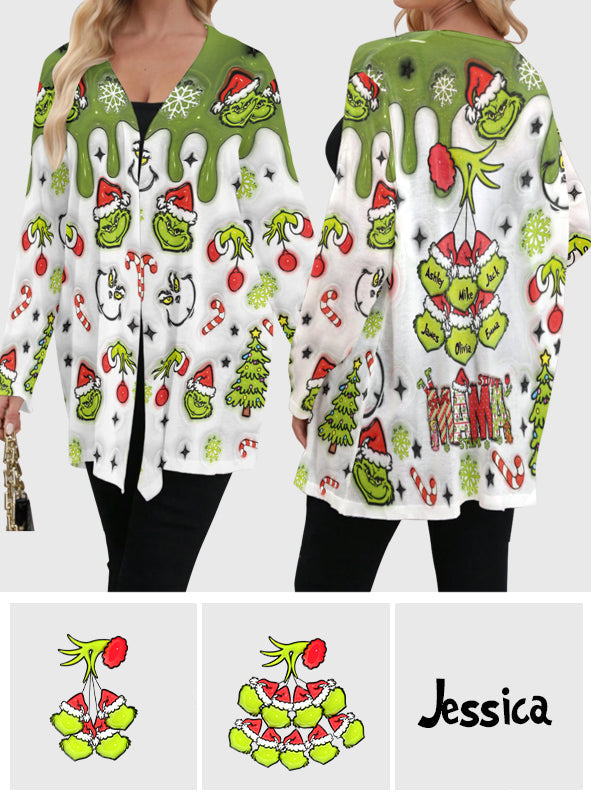 Green Mama - Personalized Stole Christmas Cardigan