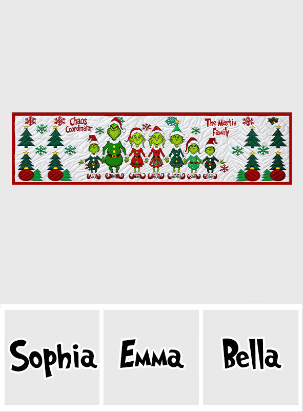 Coordonnatrice du chaos - Chemin de table de Noël personnalisé en forme d'étole