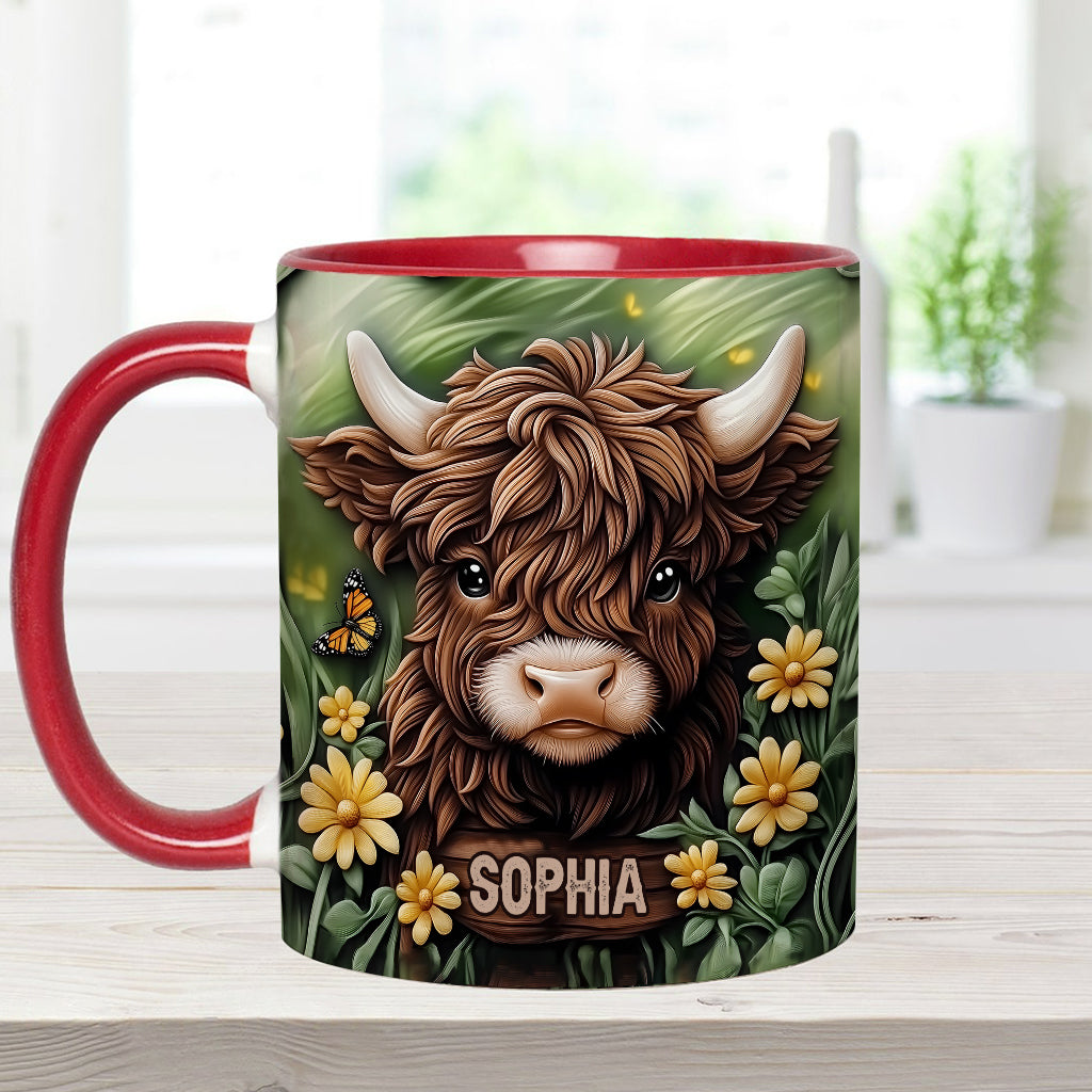 Baby Highland Cow - Personalisierter Akzentbecher