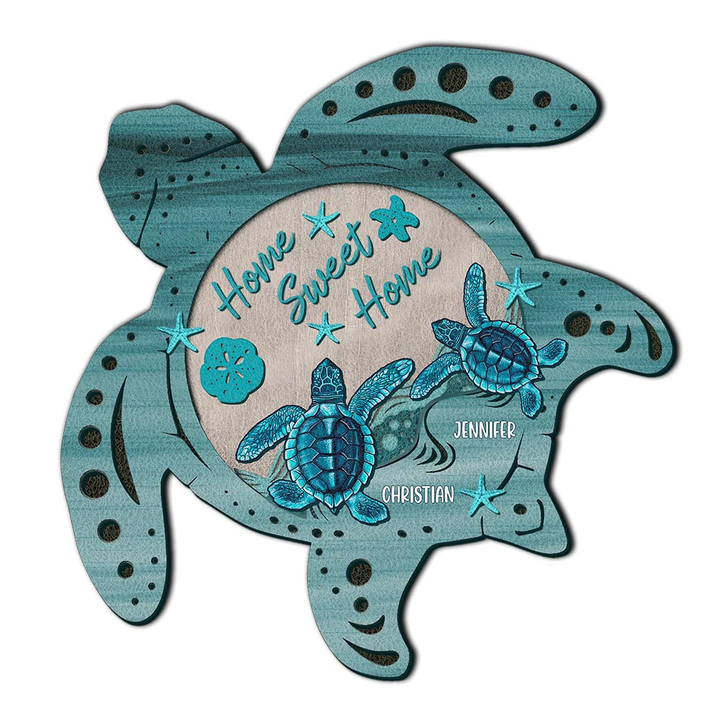 Couple génial de tortues - Paillasson personnalisé en forme de tortue