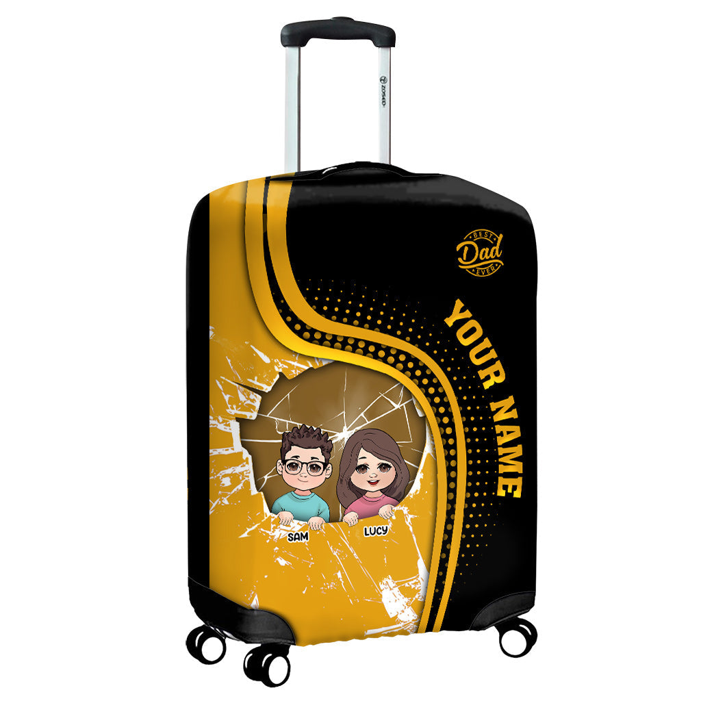 Best Dad Ever - Personalized Father Luggage Cover
