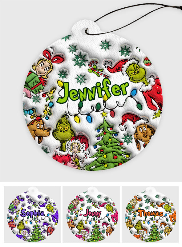 Joyeux Noël - Désodorisant rond personnalisé en forme d'étole de Noël