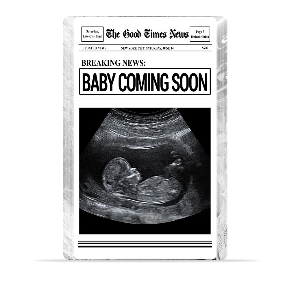 Baby kommt bald – Personalisierte Acrylplakette in individueller Form für die Mutter