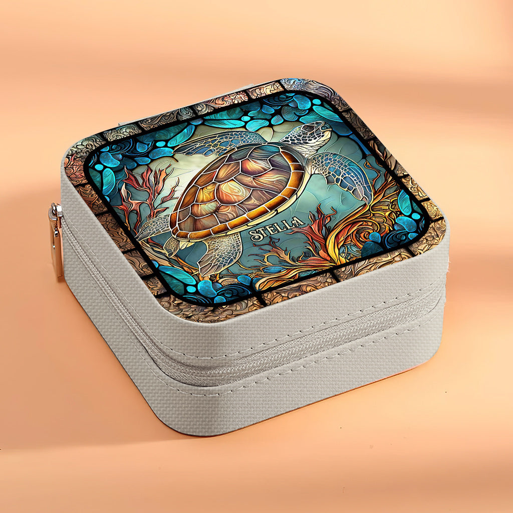 J'adore les tortues - Boîte à bijoux personnalisée en forme de tortue