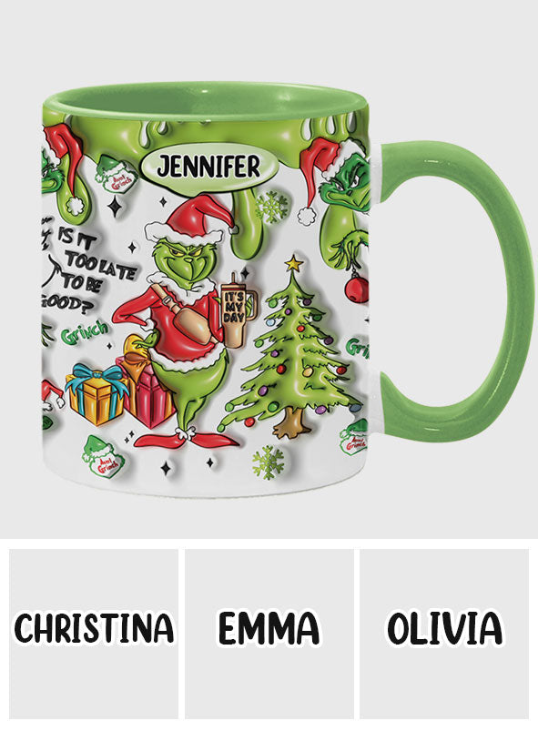 Ist es zu spät, gut zu sein? - Personalisierte Stola-Weihnachtstasse