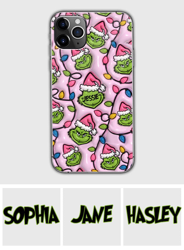 Green & Pink - Personalized Stole Christmas Phone Case