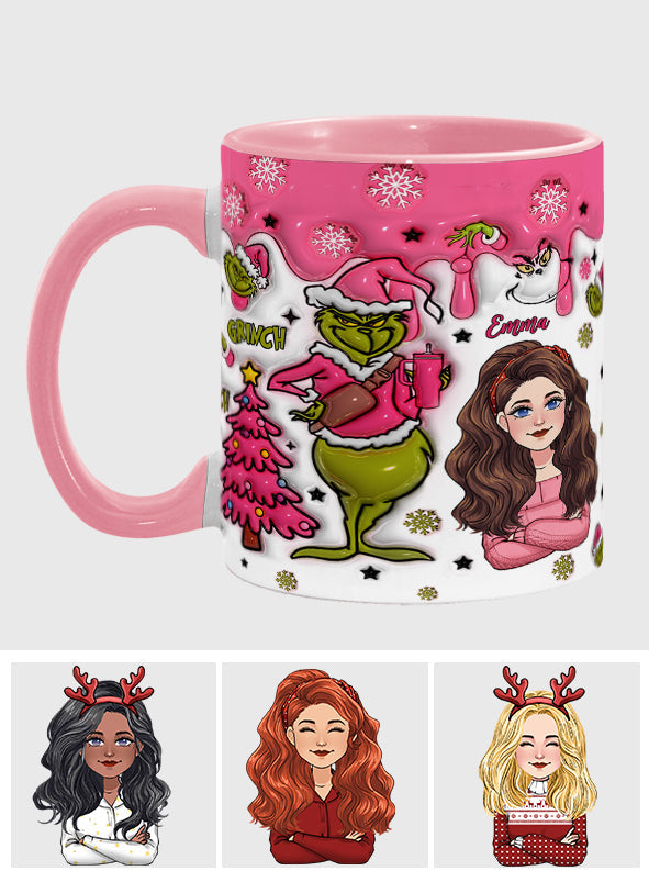 Mug personnalisé « À l'époque du Grinch » - Décoration de Noël avec étole