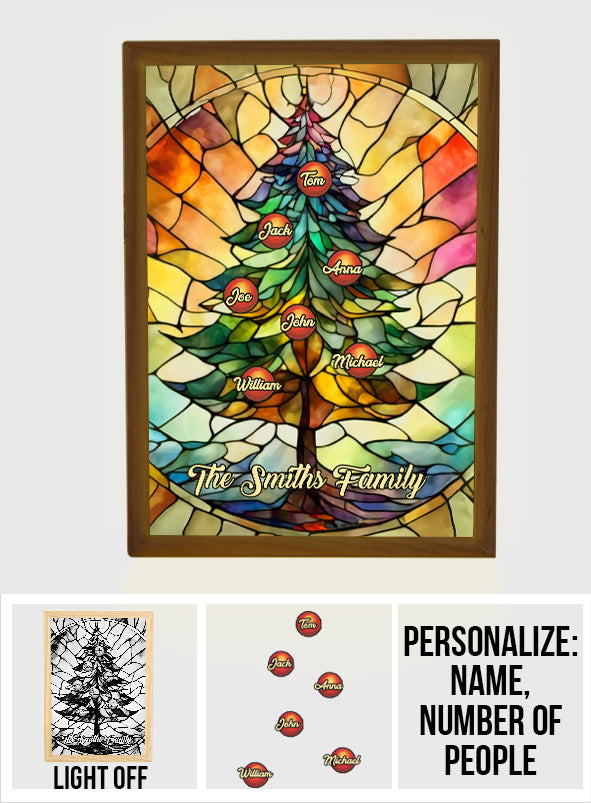 Family Christmas Tree - Personalized Family Light Photo Frame