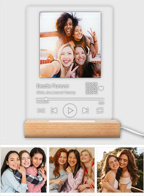 Personalisierter Song „Bestie Forever“ – Personalisierte, beste Freundin-förmige Leuchtplatte