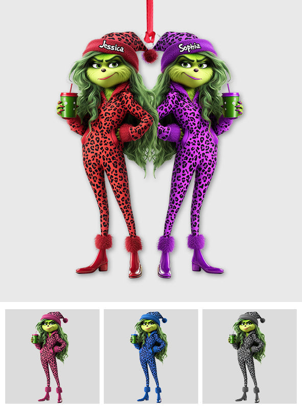 Grinch-Truppe der besten Freundinnen – Personalisierte, transparente Weihnachtsstola