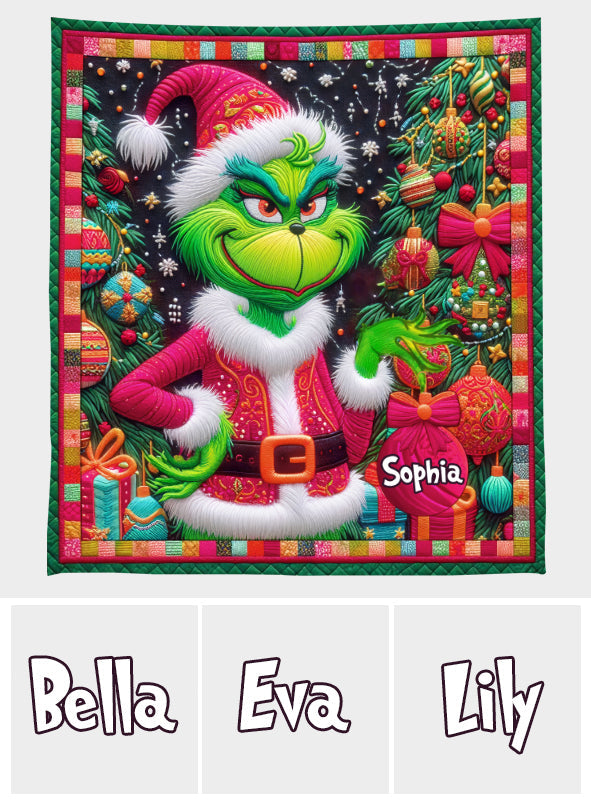 Merry Grinchmas - Personalized Stole Christmas Quilt