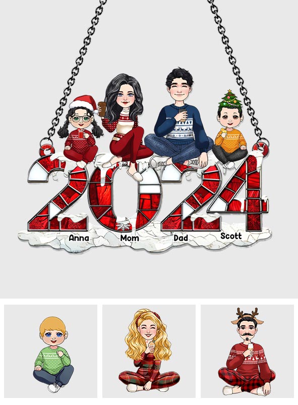 2024 Christmas - Personalized Family Window Hanging Suncatcher Ornament