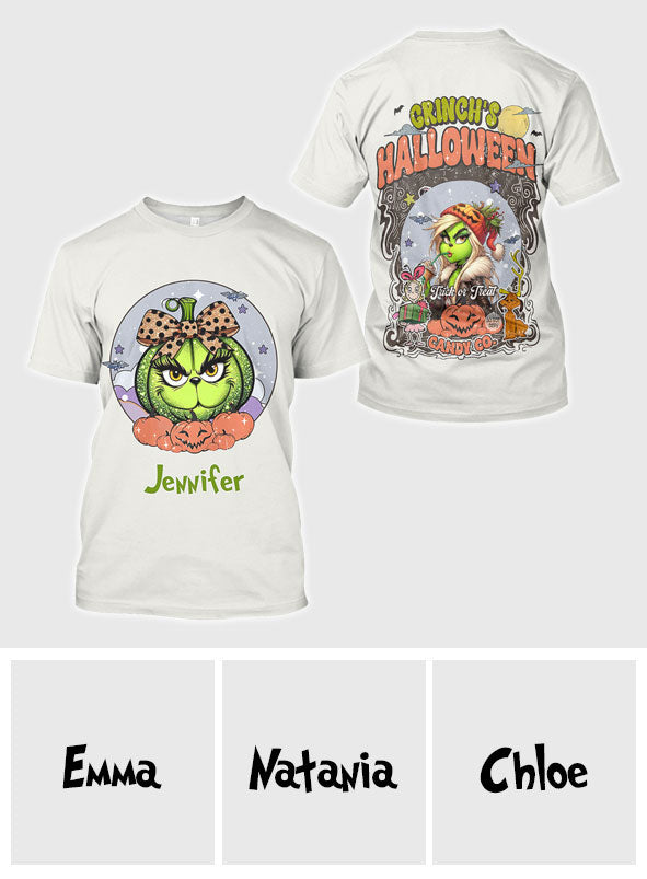 Grüne Kürbismama – Beliebiger Titel – Personalisiertes „Stole Christmas All Over“-Shirt