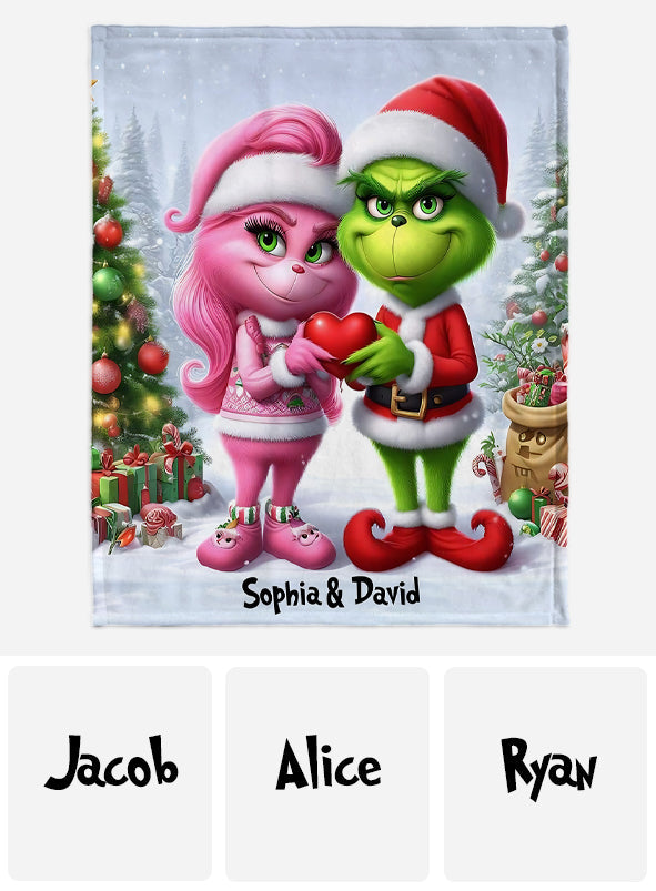 Fröhliche Grinchmas - Personalisierte Stola-Weihnachtsdecke