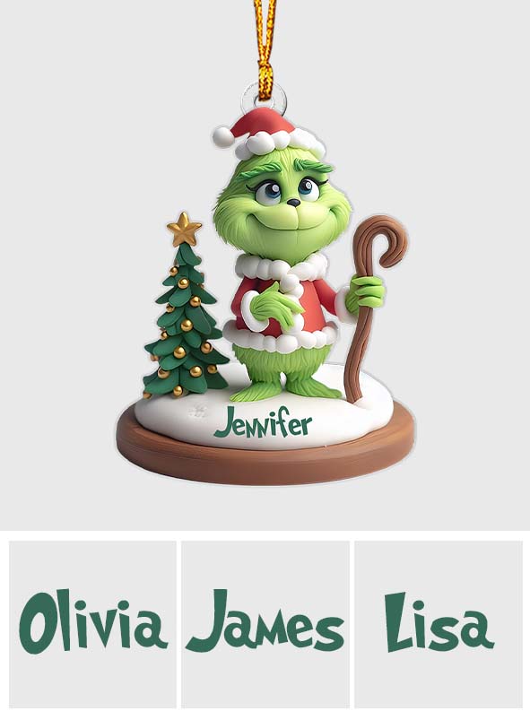 Fröhliche Grinchmas – Personalisierte Stola, individuell geformter Weihnachtsschmuck