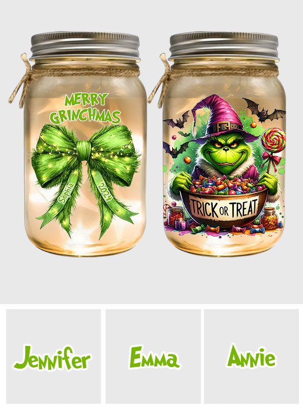 Je me sens particulièrement grincheux aujourd'hui - Lampe personnalisée en forme de bocal Mason avec étole de Noël