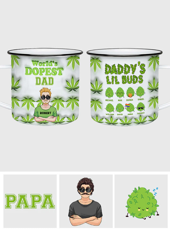 Der coolste Papa aller Zeiten – Personalisierte Emaille-Tasse für Väter