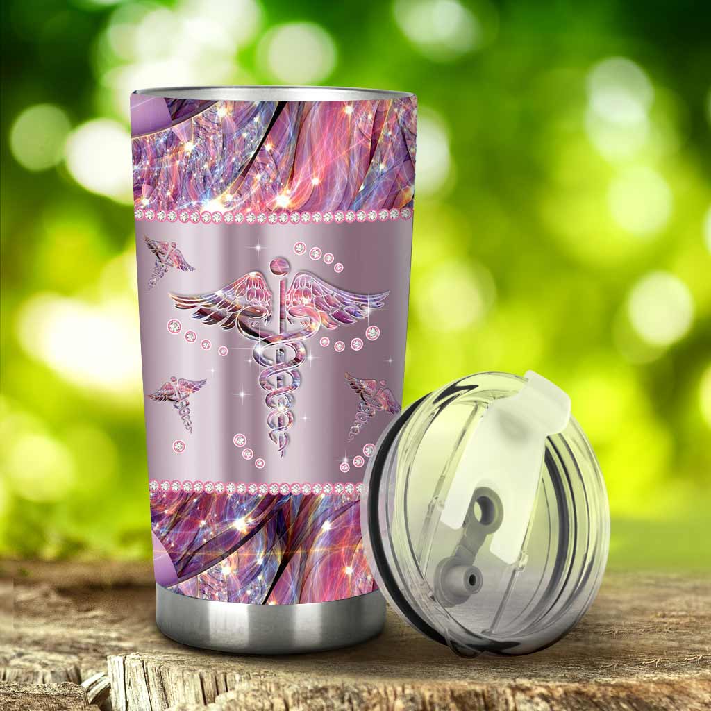 Gobelet isotherme « Nurse Life » en métal imprimé motif infirmière 0622