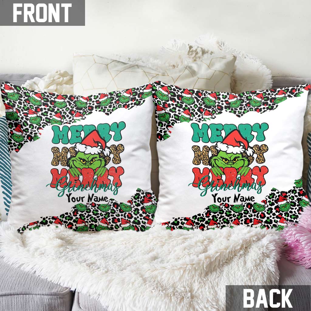 Fröhliche Weihnachten – Personalisiertes Kissen mit Stola-Weihnachtsmotiv