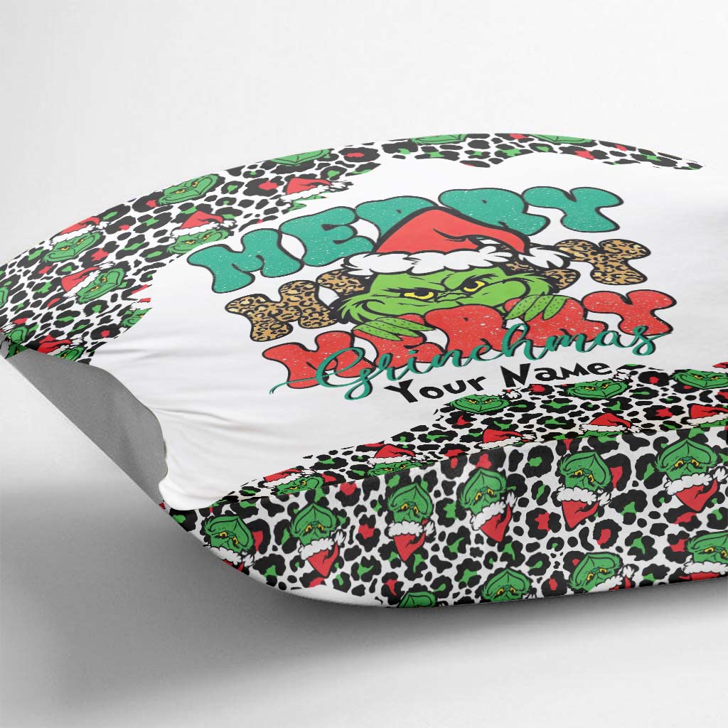 Fröhliche Weihnachten – Personalisiertes Kissen mit Stola-Weihnachtsmotiv