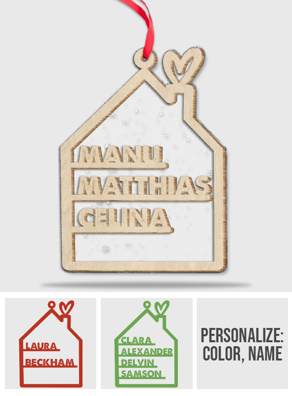 Familienname – Personalisierter, zweilagiger Familienschmuck